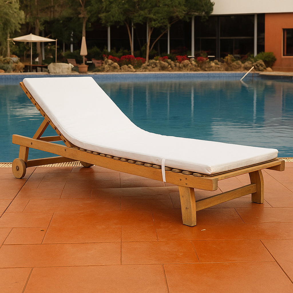 Colchón Tumbona Impermeable Blanco 180x60 cm