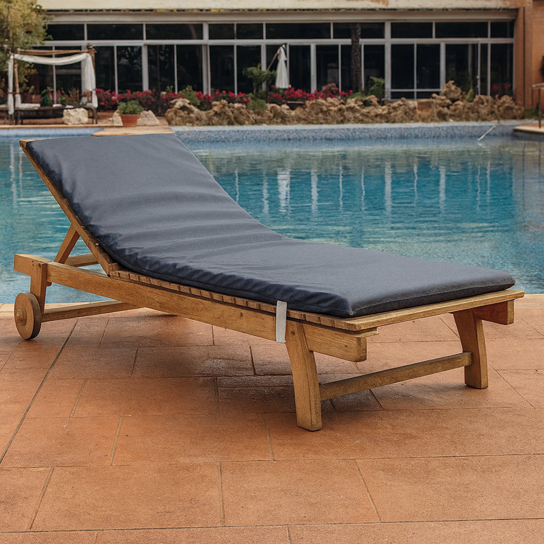 Colchón Tumbona Impermeable Gris 180x60 cm