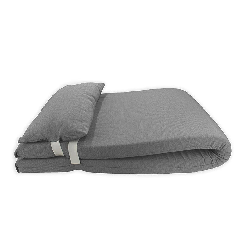 Colchón Tumbona con Cojín Desenfundable Gris 180x60 cm