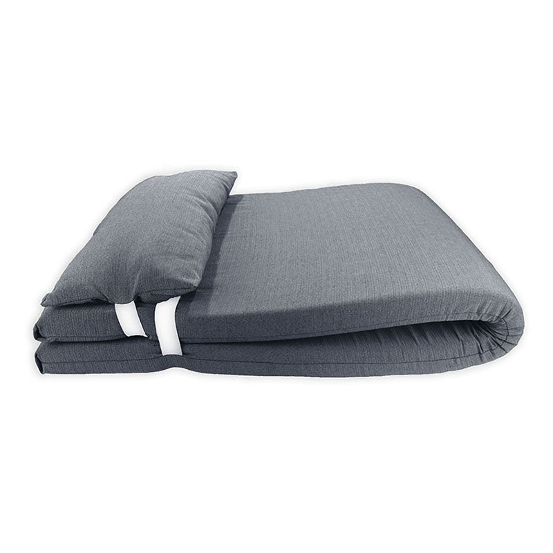 Colchón Tumbona con Cojín Desenfundable Gris Oscuro 180x60 cm