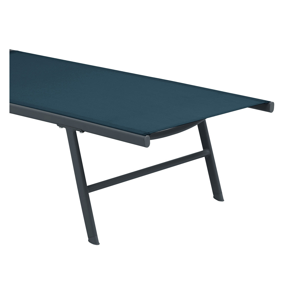 Tumbona con Ruedas Plegable y Reclinable Azul Petróleo