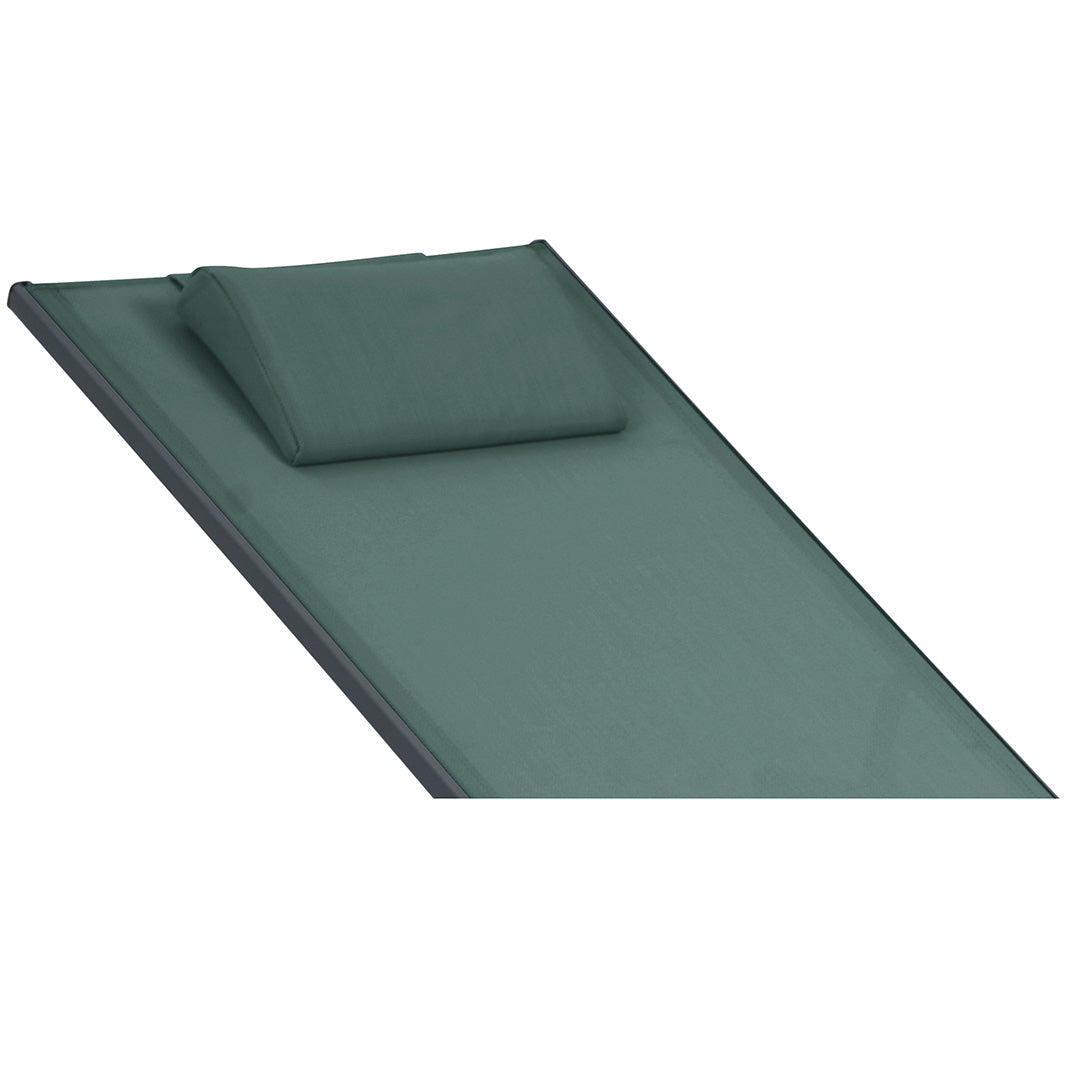 Tumbona con Ruedas Plegable y Reclinable Caqui