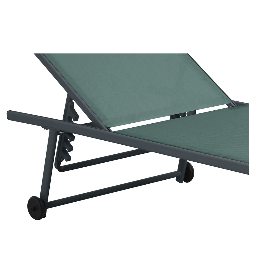 Tumbona con Ruedas Plegable y Reclinable Caqui