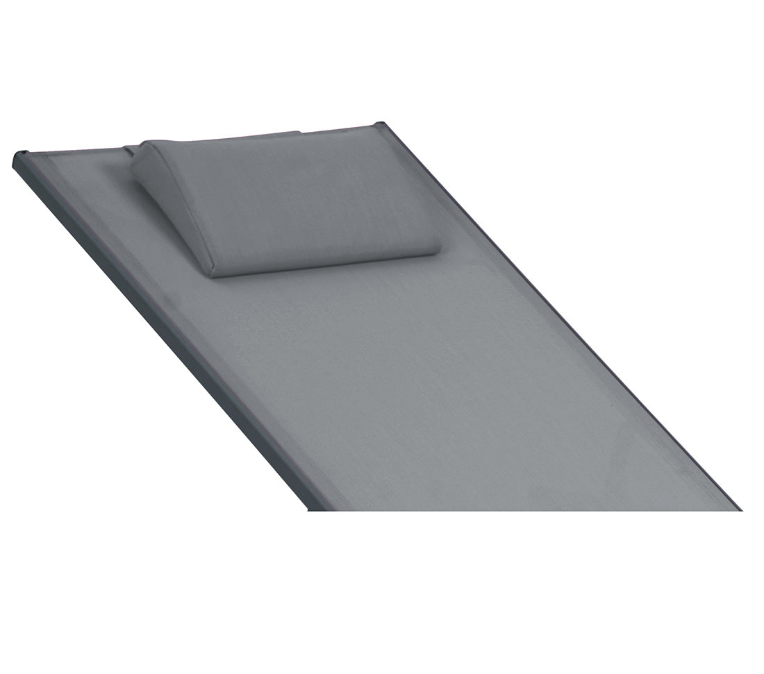 Tumbona con Ruedas Plegable y Reclinable Gris