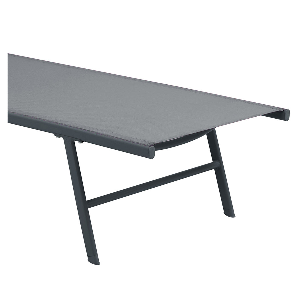 Tumbona con Ruedas Plegable y Reclinable Gris