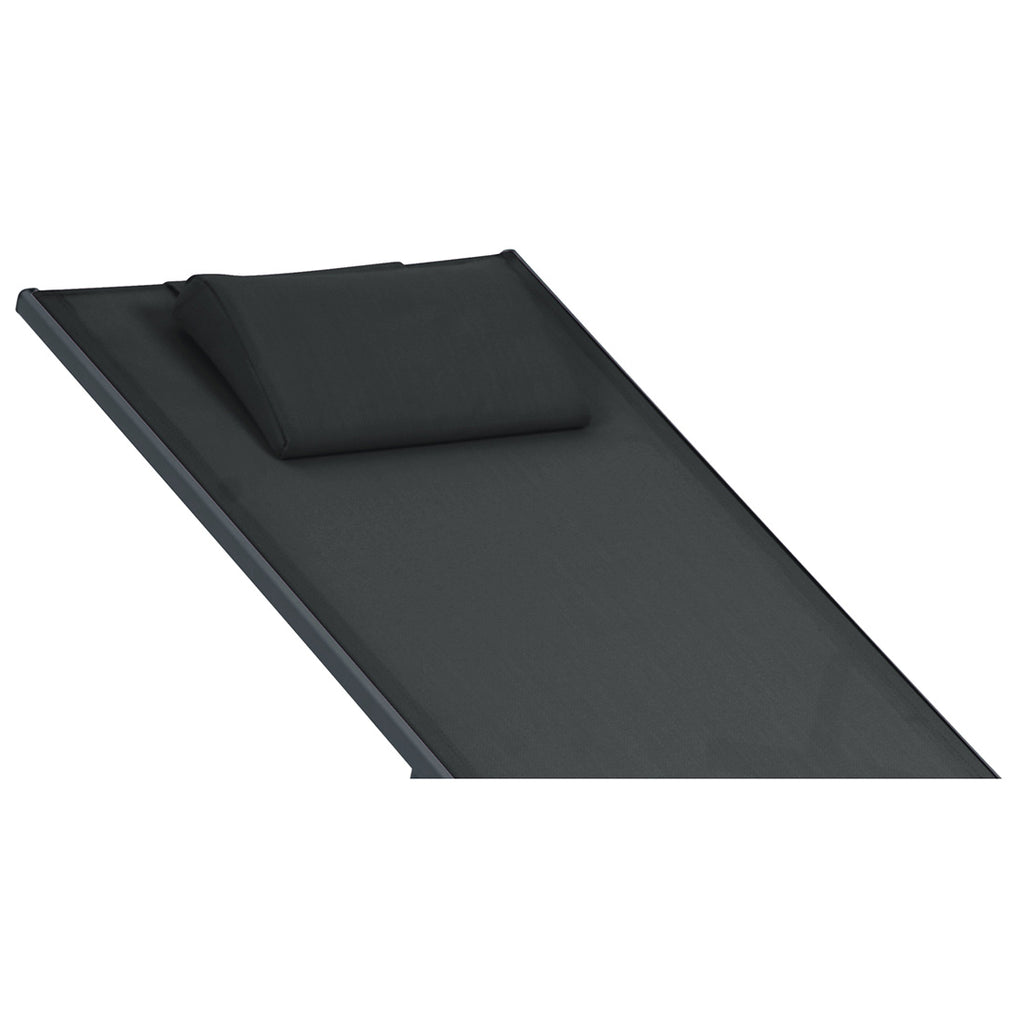 Tumbona con Ruedas Plegable y Reclinable Negro