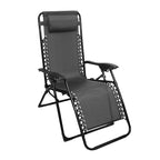 Tumbona de Cuerdas Plegable y Reclinable  112x65x84 cm, Gris