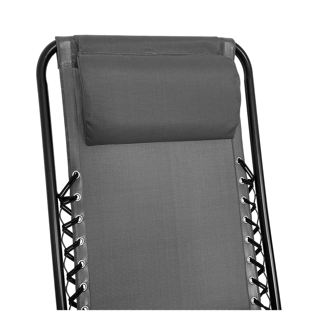 Tumbona de Cuerdas Plegable y Reclinable  112x65x84 cm, Gris
