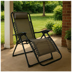 Tumbona de Cuerdas Plegable y Reclinable  112x65x84 cm, Gris