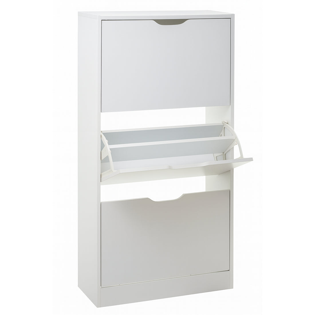 Zapatero 3 Niveles de Madera 119,5X60X23,3 cm Blanco