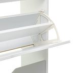 Zapatero 3 Niveles de Madera 119,5X60X23,3 cm Blanco