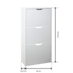 Zapatero 3 Niveles de Madera 119,5X60X23,3 cm Blanco