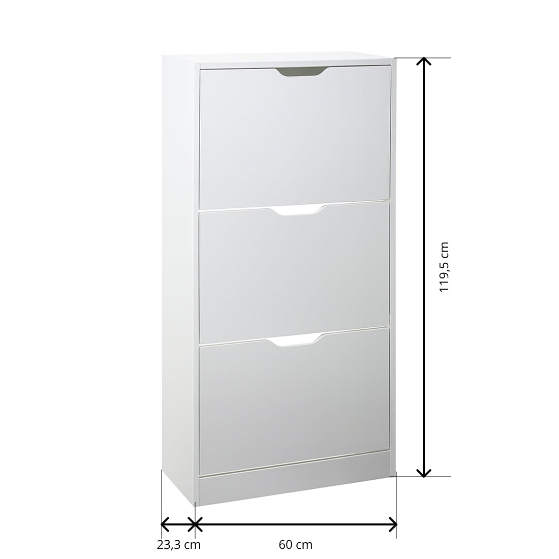 Zapatero 3 Niveles de Madera 119,5X60X23,3 cm Blanco