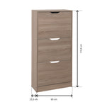 Zapatero 3 Niveles de Madera 119,5X60X23,3 cm Beige