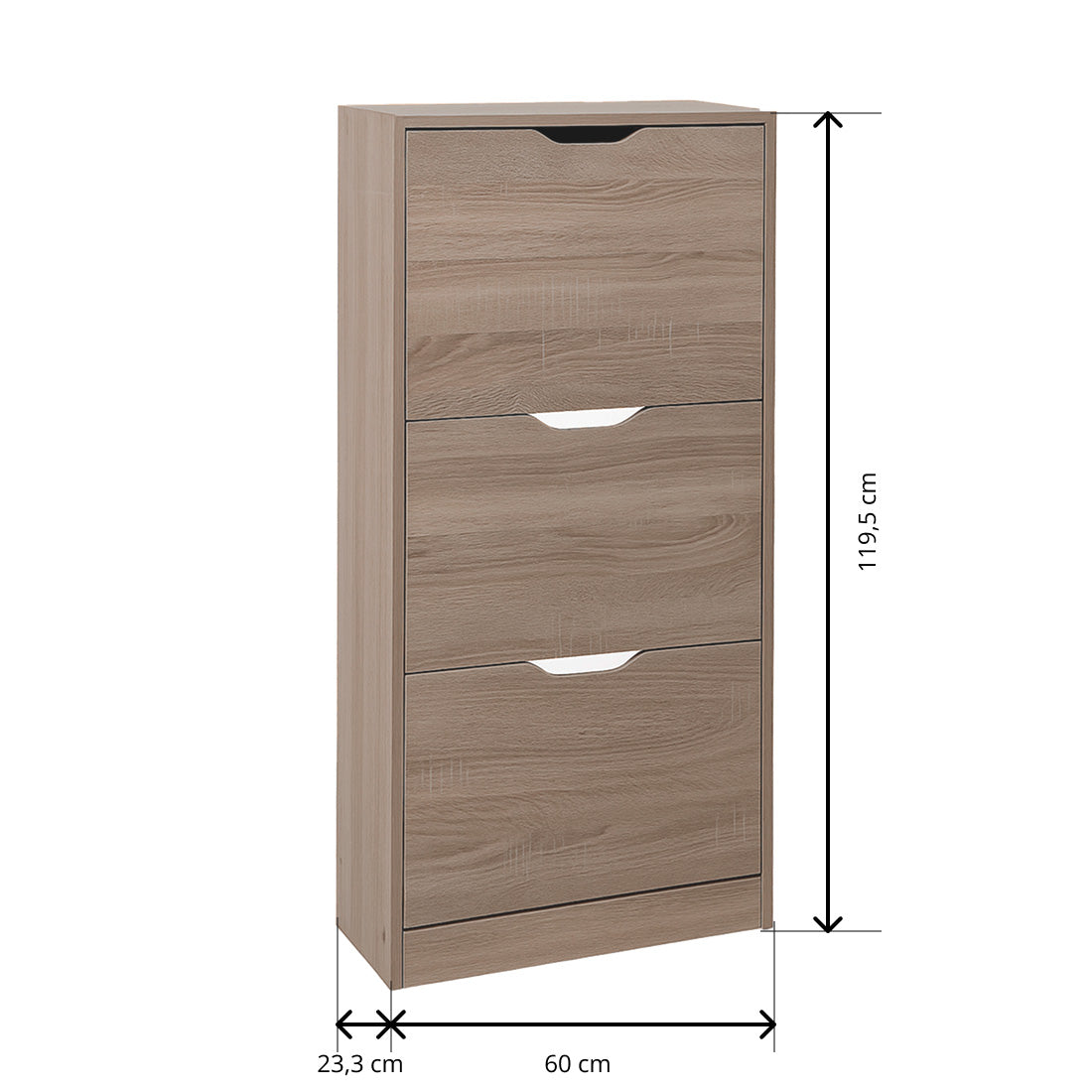 Zapatero 3 Niveles de Madera 119,5X60X23,3 cm Beige