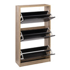 Zapatero 3 Niveles de Madera 119,5X60X23,3 cm Negro