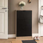 Zapatero 3 Niveles de Madera 119,5X60X23,3 cm Negro